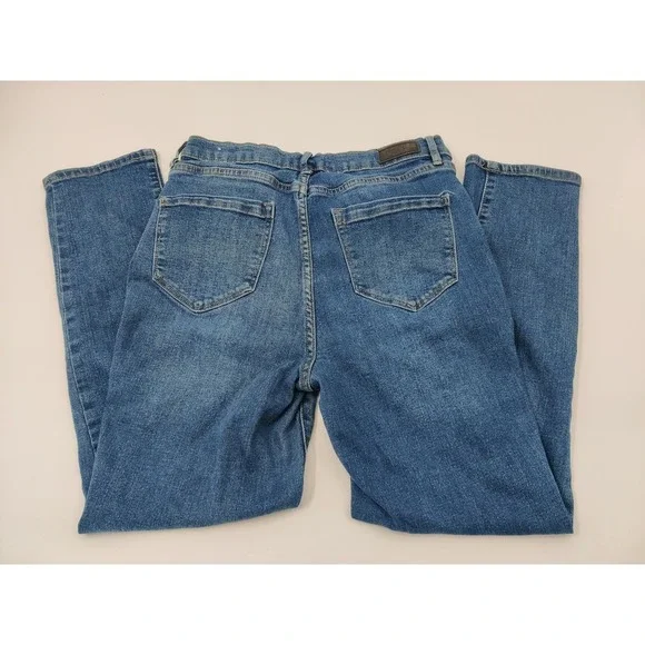 nicole miller Soho High Rise Skinny Crop Blue Distressed Jeans Women's Sz‎ 8 - Picture 3 of 12